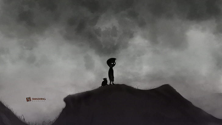 Limbo HD, silhouette of person on hill illustration, video games, HD wallpaper