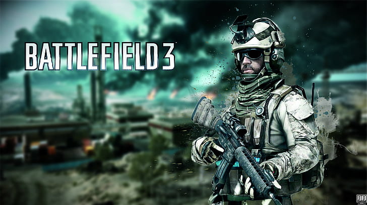 Battlefield 3, video games, helmet, headwear, communication, HD wallpaper
