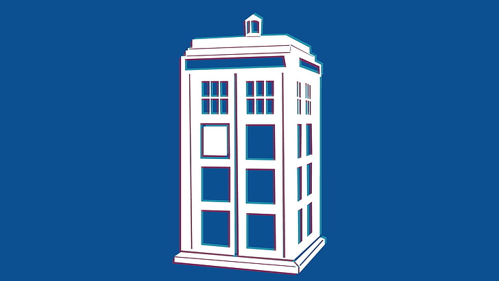 white building clip art, Doctor Who, The Doctor, TARDIS, 3D, blue