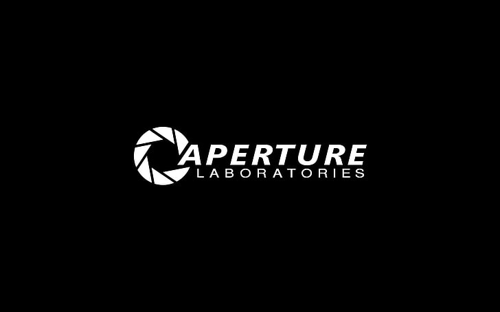 Aperture Laboratories, black, logo, Portal, western script