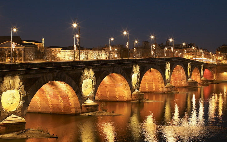 toulouse pont neuf garonne france, connection, bridge, built structure, HD wallpaper
