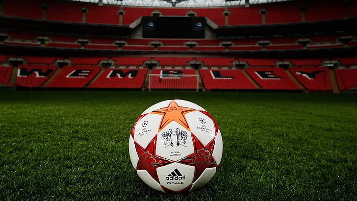 white adidas soccer ball, Wembley, balls, sport , sports, grass