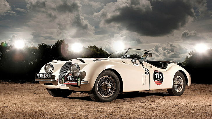 Jaguar, vintage, car, HD wallpaper