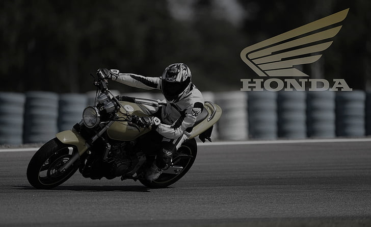 Honda Hornet, brown Honda motorcycle with text overlay, Motorcycles, HD wallpaper