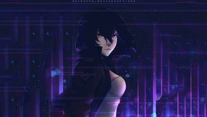 black haired woman anime character wallpaper, Ghost in the Shell