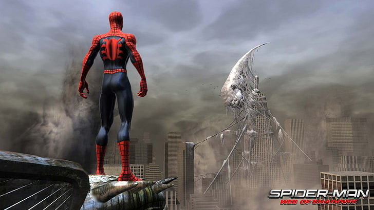 Marvel Spider-Man Web of Shadows digital wallpaper, comics, men