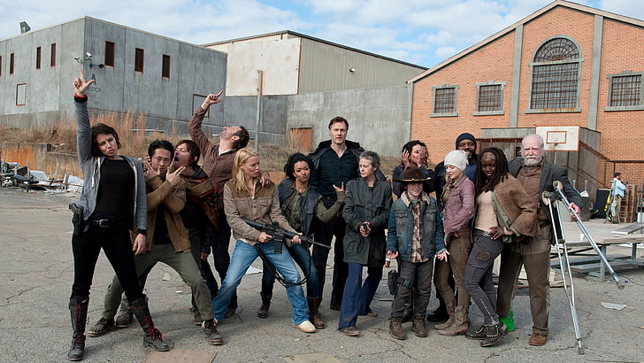 The Walking Dead character photo, group of people, full length, HD wallpaper