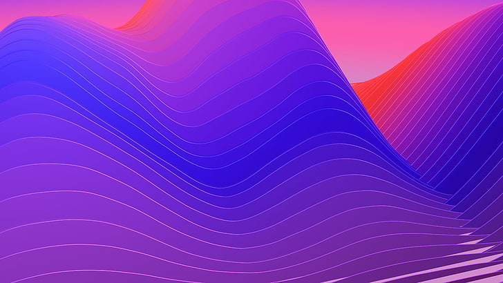 5K, Gradient, Colorful, Waves, iPhone X, iOS 11, Neon, pattern, HD wallpaper