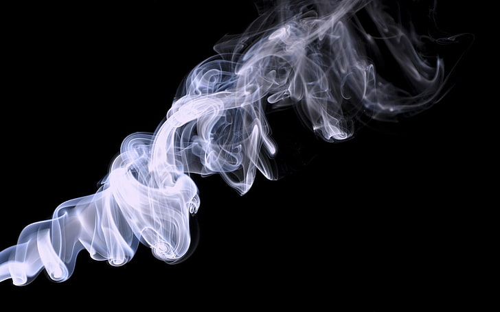 smoke, artwork, studio shot, black background, copy space, indoors