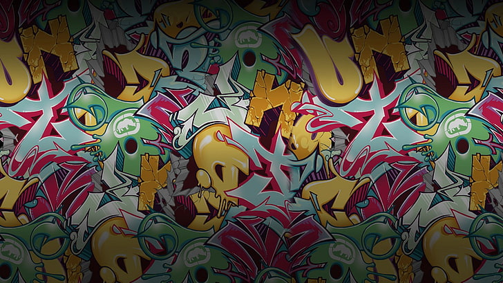 multicolored wallpaper, graffiti, multi colored, full frame, backgrounds, HD wallpaper