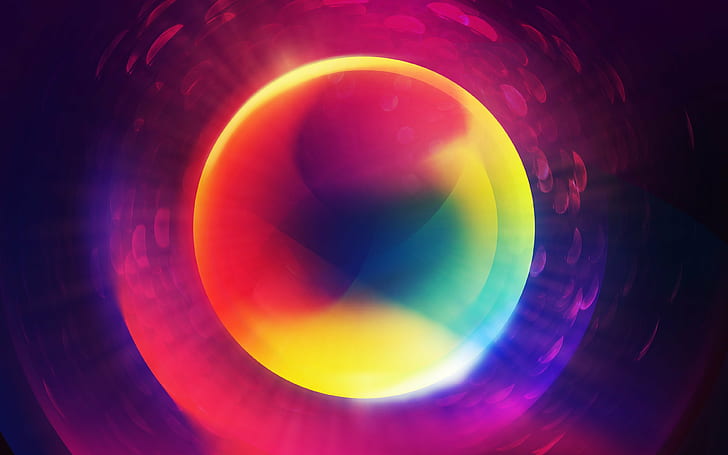orb, abstract, colorful, circle