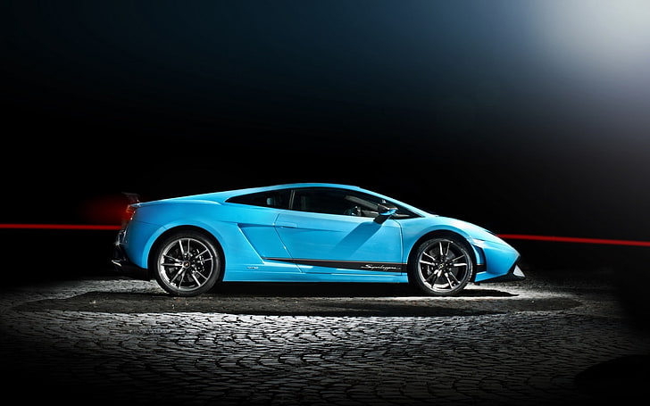 car, luxury cars, blue cars, Lamborghini, Lamborghini Gallardo, HD wallpaper