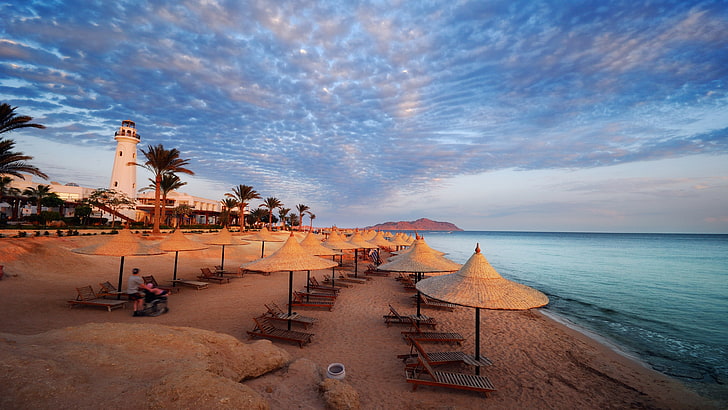 Eygpt Beach Sharm El Sheikh Northern Red Sea 3840×2160, sky, HD wallpaper