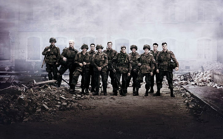 Band of Brothers Cast, armies group photo, tv series, HD wallpaper