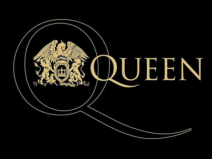 Queen text illustration, Band (Music), black background, communication, HD wallpaper