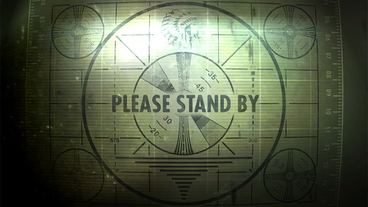 Please Stand By box, untitled, Fallout 3, test patterns, vintage, HD wallpaper