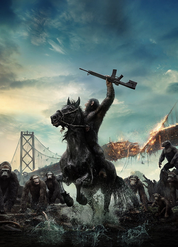 Rise of the Planet of the Ape digital wallpaper, Planet of the Apes