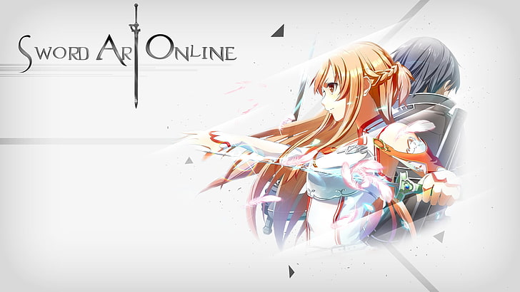 Sword Art Online wallpaper, anime, redhead, orange eyes, dark hair