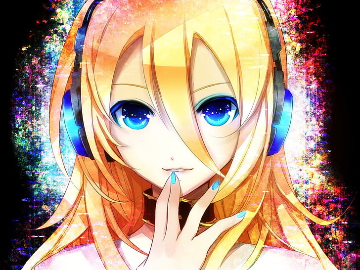 HD wallpaper: anime girls, headphones, Vocaloid, Lily (Vocaloid), blue eyes  | Wallpaper Flare