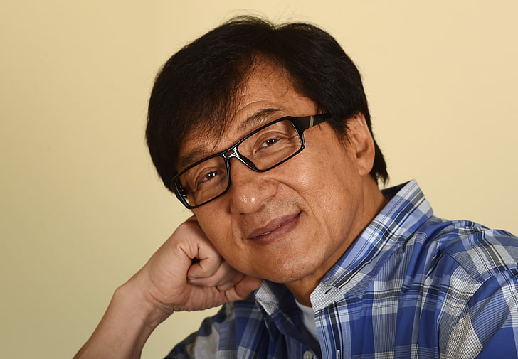 Jackie Chan, actor, smile, glasses, eyeglasses, people, men, one Person