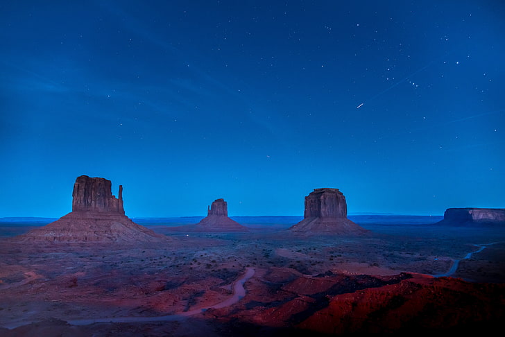 Antelope Canyon digital wallpaper, desert, nature, starry night