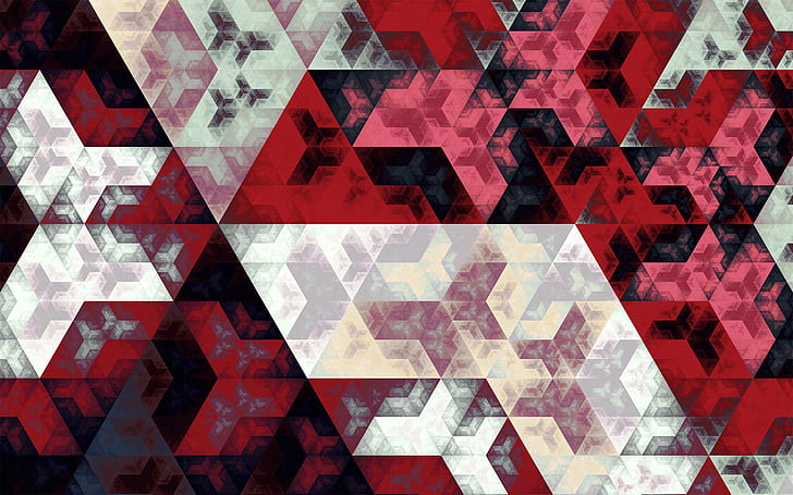 hexagon, triangle, digital art, Apophysis, golden ratio, mathematics, HD wallpaper