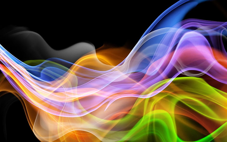 multicolored smoke digital wallpaper, abstract, colorful, digital art