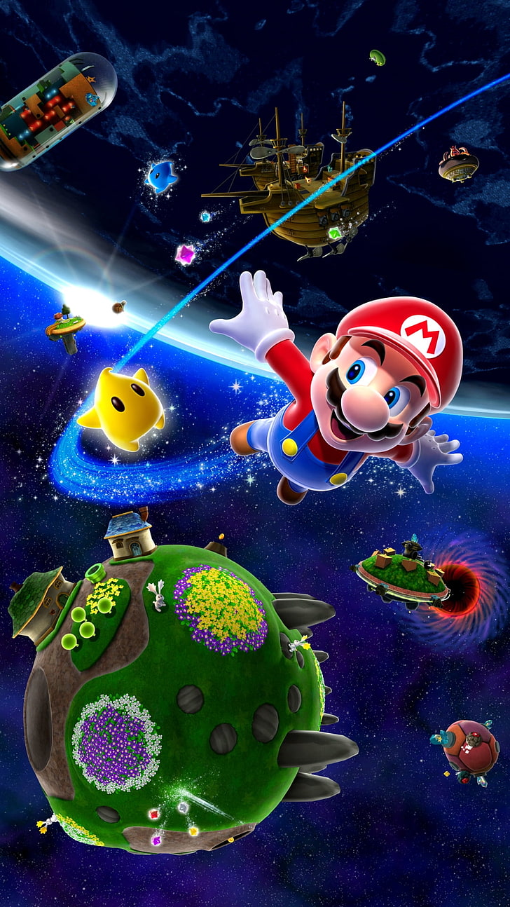 Super Mario Galaxy, Super Mario digital wallpaper, Games, underwater, HD wallpaper
