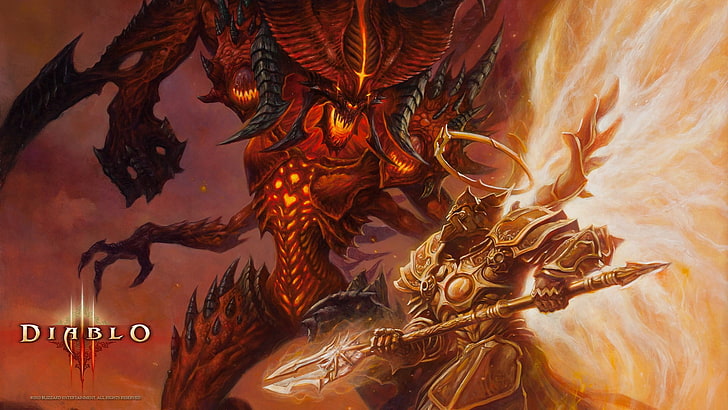 Diablo wallpaper, video games, Diablo III, digital art, fantasy art, HD wallpaper