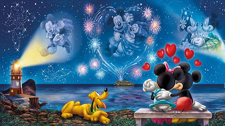 Walt Disney Mickey And Minnie Love Couple Wallpaper Hd 1920×1080