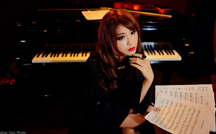 Pianist, Music, Girl, Beautiful, Musical, Piano, Woman, Beauty, HD wallpaper