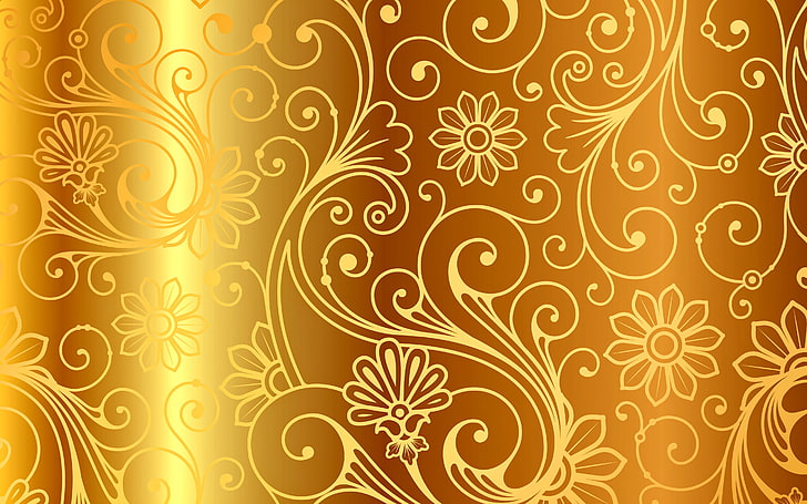 Hd Wallpaper Brown Background Gold Pattern Vector Golden Ornament Flare - Wallpaper Gold Background Images