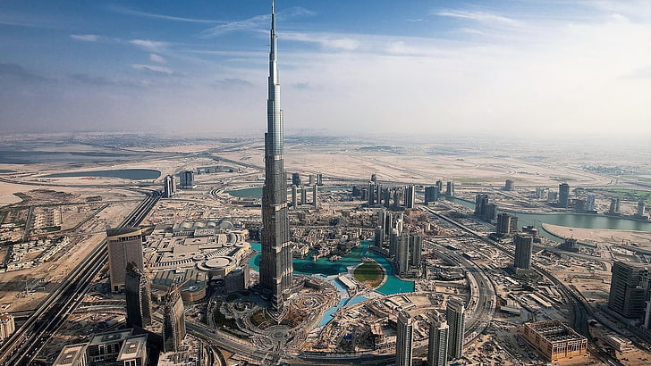 dubai, skyscraper, burj khalifa, city, asia, tower, cityscape