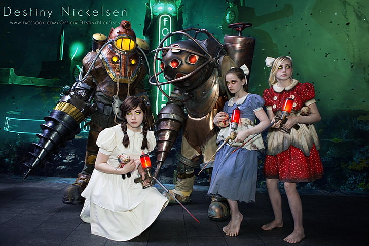 Destiny Nickelsen wallpaper, BioShock, Big Daddy, Little Sister