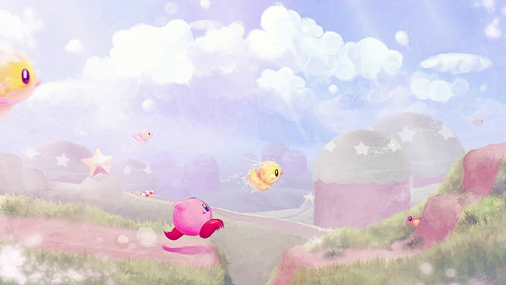 Kirby, video games, digital art