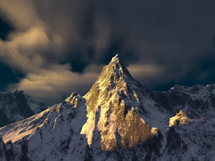 3D, render, snow, winter, mountain, cold temperature, scenics - nature