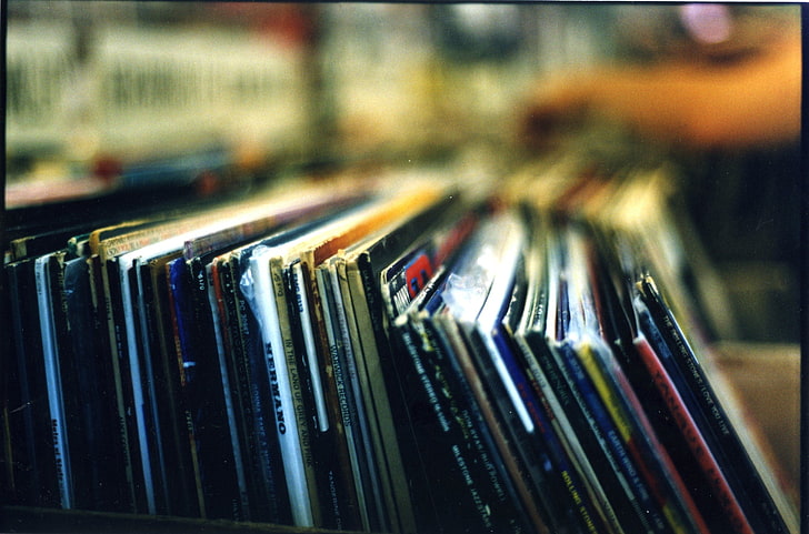assorted vinyl album lot, music, book, library, education, literature, HD wallpaper