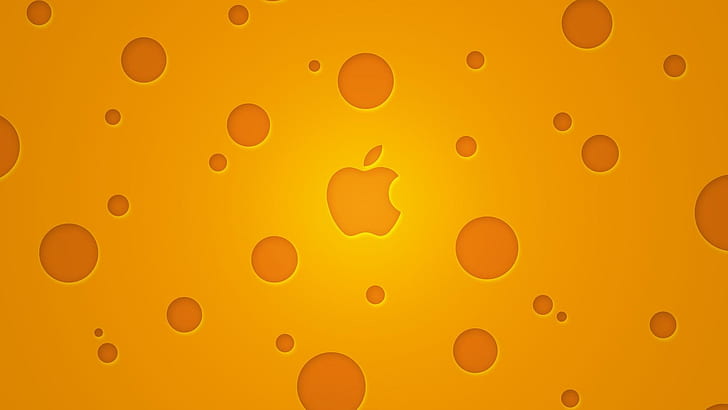 Cheese Apple logo, apple logo in cheese background, computers