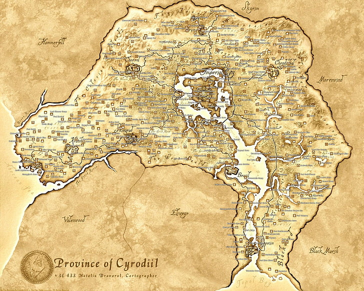 Elder Scrolls Oblivion World Map HD wallpaper: map, The Elder Scrolls, The Elder Scrolls IV 