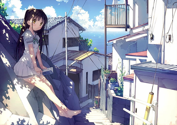 Anime Girls, Kantoku, Manga, Nagisa (Kantoku), School Uniform, HD wallpaper