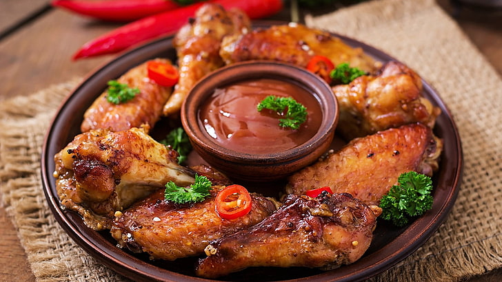 chicken wings, fried food, cuisine, animal source foods, chicken meat, HD wallpaper