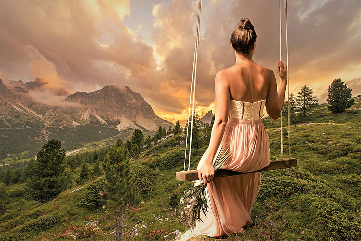 HD wallpaper: Woman, Beautiful, Dream, Peaceful, Landscape, 4K ...
