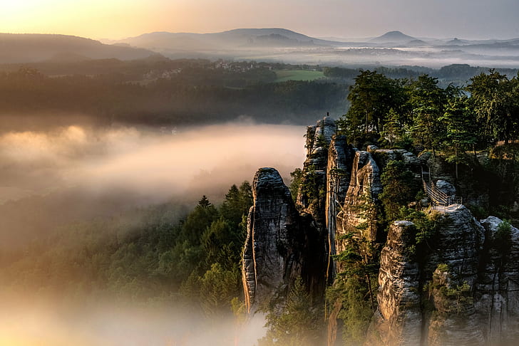 green mountain, Neurathen Castle, Castle  green, Germany, Deutschland, HD wallpaper