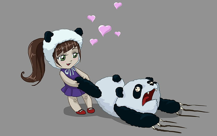 HD wallpaper: Funny Girl Love Panda | Wallpaper Flare
