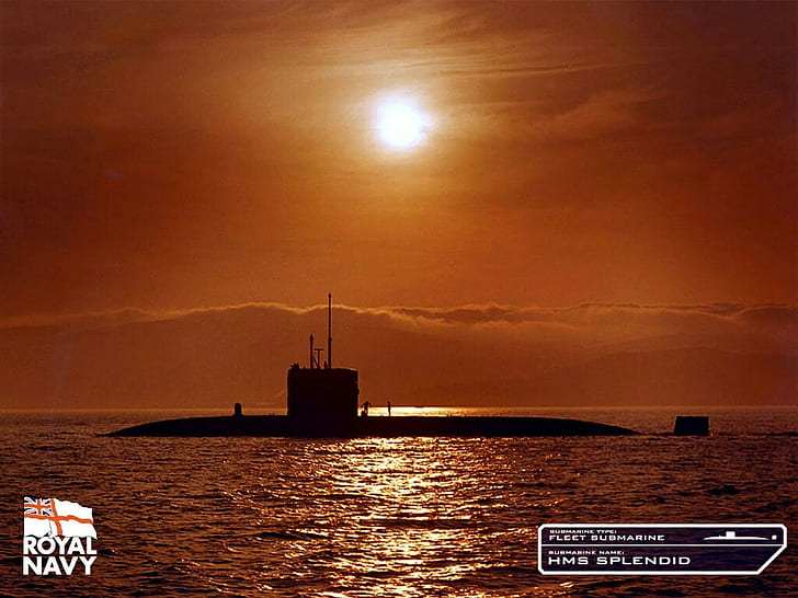 submarine, Royal Navy, HMS Splendid, nuclear submarines, military, HD wallpaper