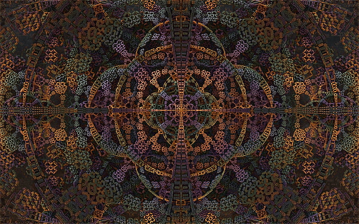 multicolored knit textile, digital art, fractal, pattern, backgrounds, HD wallpaper