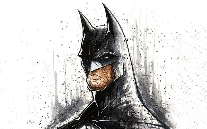 HD wallpaper: batman, face, painting, hero, art, illustration, close-up, no  people | Wallpaper Flare