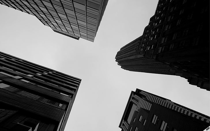worm's eye view photography of city buildings, urban, architecture, HD wallpaper