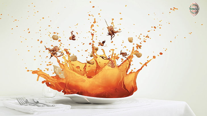 artwork, commercial, food and drink, splashing, motion, cup, HD wallpaper