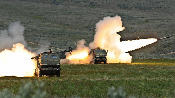 green army truck photo during daytime, HIMARS, M142, vehicle
